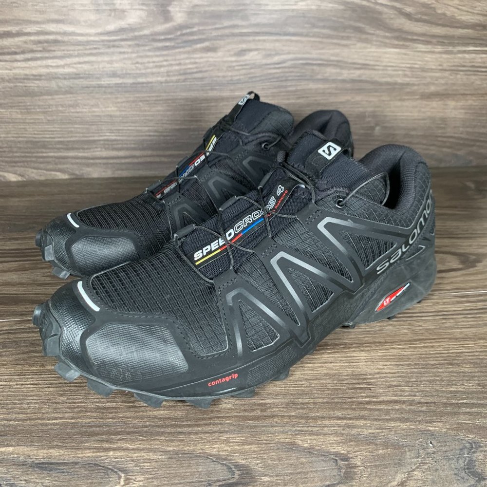 Salomon Speedcross 4 Shoes Mens Size 11.5 Black Trail Running Training Sneakers